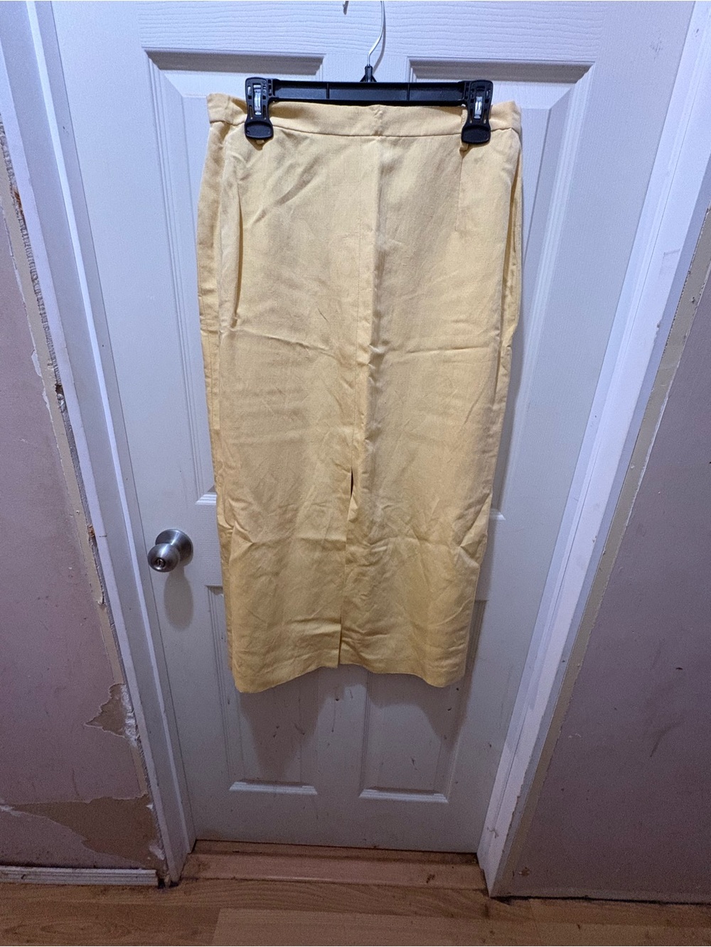 Mondi Vintage Light Yellow Midi Skirt - Women's Classic Pencil Style